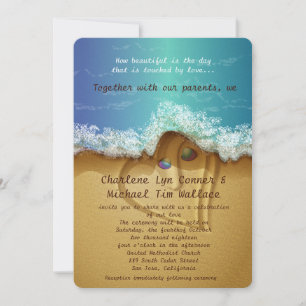 5 x 7-inch Beach Shell Wedding Invitation Kaart