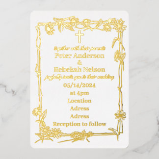 5 x 7-inch Folie huwelijksuitnodiging Uitnodiging