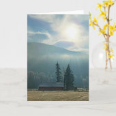 5 x 7-inch gevouwen kaart| Zon & mist Kaart (Gele Bloem)