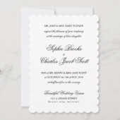 5 x 7-inch Klassieke Script Scallop Weddenschap Kaart (Voorkant)