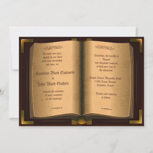 *5 x 7-inch oude  lederen bruiloft kaart (Voorkant)