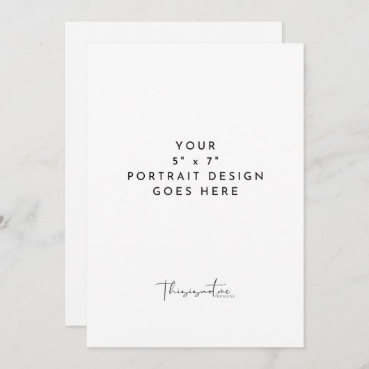 5 x 7-inch verticale Kaart afdrukSjabloon (Voorkant / Achterkant)