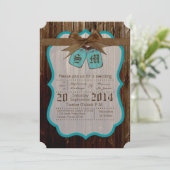 5 x 7 Initiales Mason Jar Faire-part de mariage ru (Debout devant)