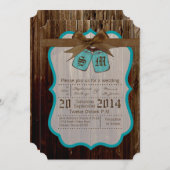 5 x 7 Initiales Mason Jar Faire-part de mariage ru (Devant / Derrière)