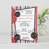 5 x 7 Lady Bug Spring Insect Baby shower Uitnodigi Kaart (Staand voorkant)