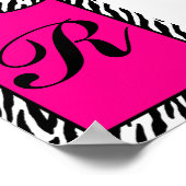 5 x 7 Letter Wall Art Hot Roze Zebra Dierenafdrukk Poster (Hoek)