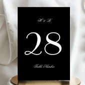 5 x 7 Mariage noir blanc officiel Numéro de table