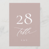 5 x 7 Mariage rose simple élégant Numéro de table (Devant)