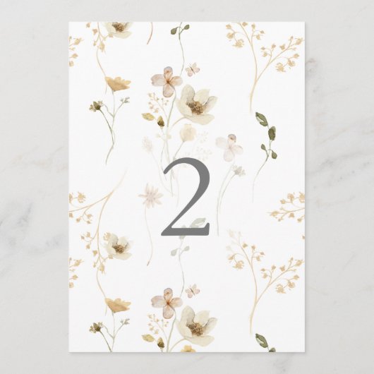 5 x 7 Moderne Pampas Trouwtafel Nummers (Achterkant)