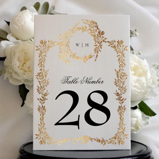 5 x 7 Monogram Crest Classic Trouwtafel Nummers