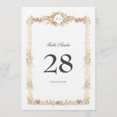 5 x 7 Monogram gouden krans Klassieke Tafelnummers (Voorkant)