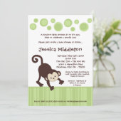 5 x 7 Neutra Pop Monkey Dance Baby shower Invitati Kaart (Staand voorkant)
