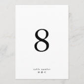 5 x 7 Noir Simple Moderne Mariage Numéros de table (Dos)
