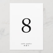 5 x 7 Noir Simple Moderne Mariage Numéros de table (Devant)