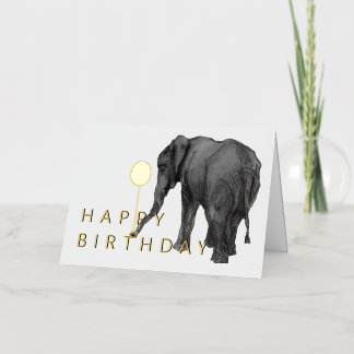 5 X 7 Olifant Verjaardagskaart Folie Wenskaart