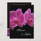 5 x 7 Orchidee bruiloft uitnodiging — Paarse orchi (Voorkant / Achterkant)
