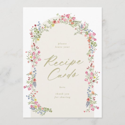 5 x 7 Recette Cartes Arc fleuri signe de douche nu (Devant)