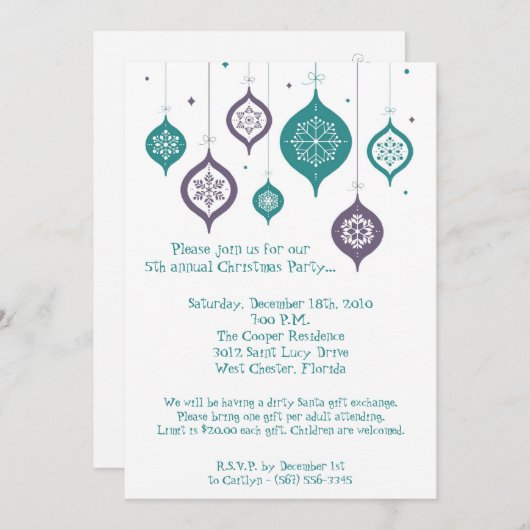 5 x 7 Retro XMAS-kerstversieringen Kaart (Voorkant / Achterkant)