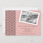 5 x 7 Roze Star Photo Birthday Party Invitation Kaart (Voorkant)