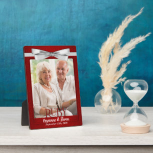 5 x 7 Ruby 40th Wedding Jubileum Foto Fotoplaat