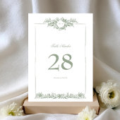 5 x 7 Sage Vert fil de fer encadré Numéro de table