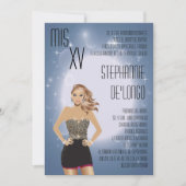5 x 7 Sassy Blonde Quinceanera Birthday Uitnodigin Kaart (Voorkant)