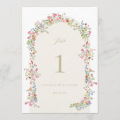 5 x 7 sierlijke bloemenboog Trouwtafel Nummer (Voorkant)