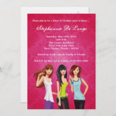 5 x 7 Tieners Teen Sweet 16 Birthday Invitation Kaart (Voorkant / Achterkant)