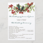 5 x 7  Tortelduifjes Tea Stain Wedding Programme Programma (Voorkant)