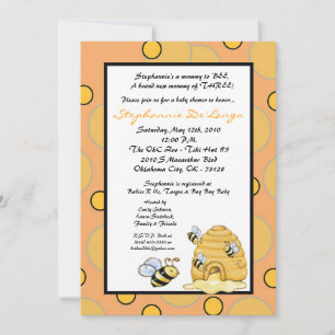 5 x 7 TRIPLETHoney Bumble Bee Baby shower Invitati Kaart