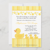 5 x 7 TRIPLETS Rubber Duck Baby shower Invitation Kaart (Voorkant)