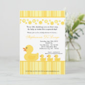5 x 7 TRIPLETS Rubber Duck Baby shower Invitation Kaart (Staand voorkant)