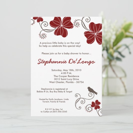 5 x 7 Uitnodiging tot Baby shower van Tropische Lu (Staand voorkant)