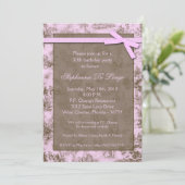 5 x 7 uitnodiging voor een wedstrijd met roze toil (Staand voorkant)