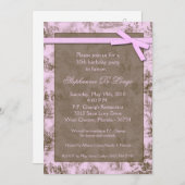 5 x 7 uitnodiging voor een wedstrijd met roze toil (Voorkant / Achterkant)