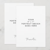 5 x 7" Verticale Portretkaart Afdruksjabloon Kaart (Voorkant / Achterkant)