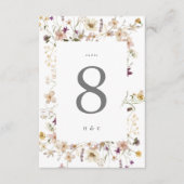 5 x 7 Wildflower Pampas Trouwtafel Nummers (Voorkant)