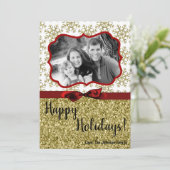 5 x 7 XMAS-kerstkerstkaart met Snowflake Glitt FOT Feestdagenkaart (Staand voorkant)