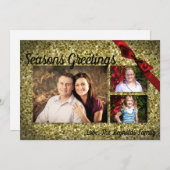 5 x 7 XMAS-kerstkerstkaart met Snowflake Glitt FOT Feestdagenkaart (Voorkant / Achterkant)