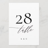 5 x 7 Zwart Wit Modern Bruiloft Tafelnummer (Achterkant)