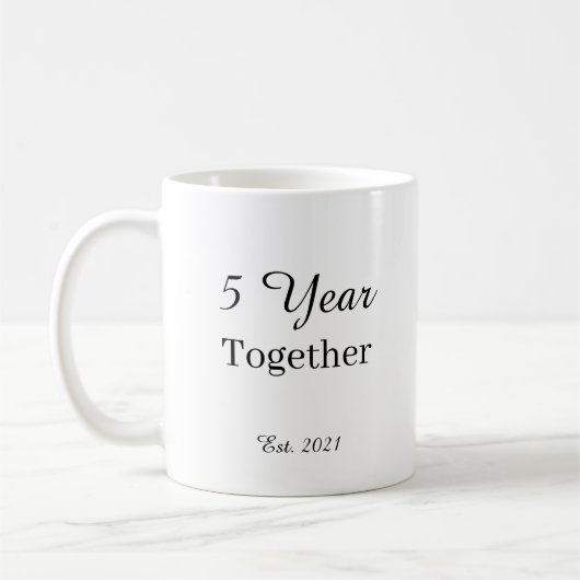 5 Year Anniversary Mug – First Wedding Anniversary (Gauche)