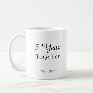 5 Year Anniversary Mug – First Wedding Anniversary Koffiemok