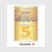 5 Year | Golden Ray 12 Step CUSTOM NAME Sticker (Vel)