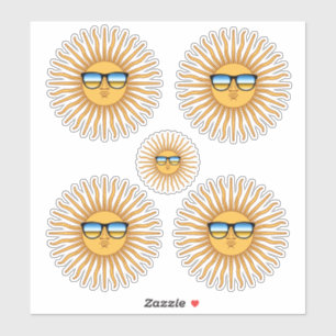 5 Zon in tinten decalen Sticker