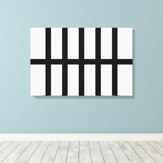 5 Zwarte lijnen Canvas Afdruk (Insitu (Houten vloer))