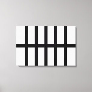 5 Zwarte lijnen Canvas Afdruk