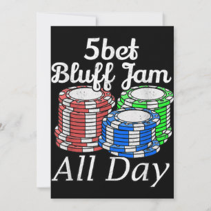 5bet Bluff Jam De hele dag Texas Holdem Speler Gra Feestdagenkaart