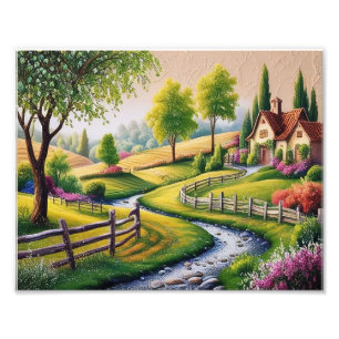 5D DIY Diamond Painting Kit - Villa op het plattel Foto Afdruk