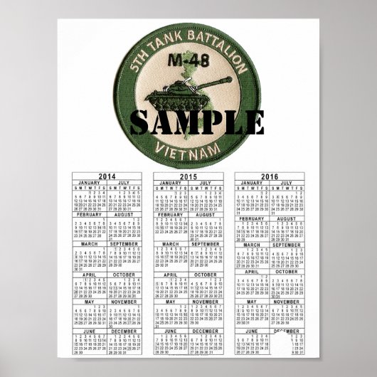 5de TANK BATTALION VIETNAM Poster (Voorkant)