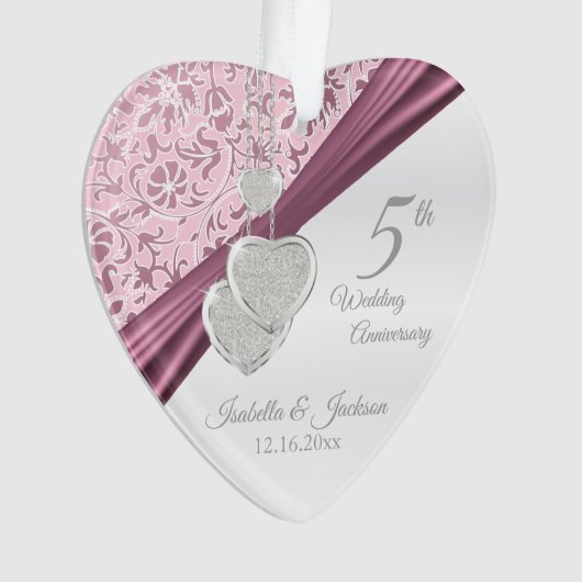 5e anniversaire de Mariage rose (devant)